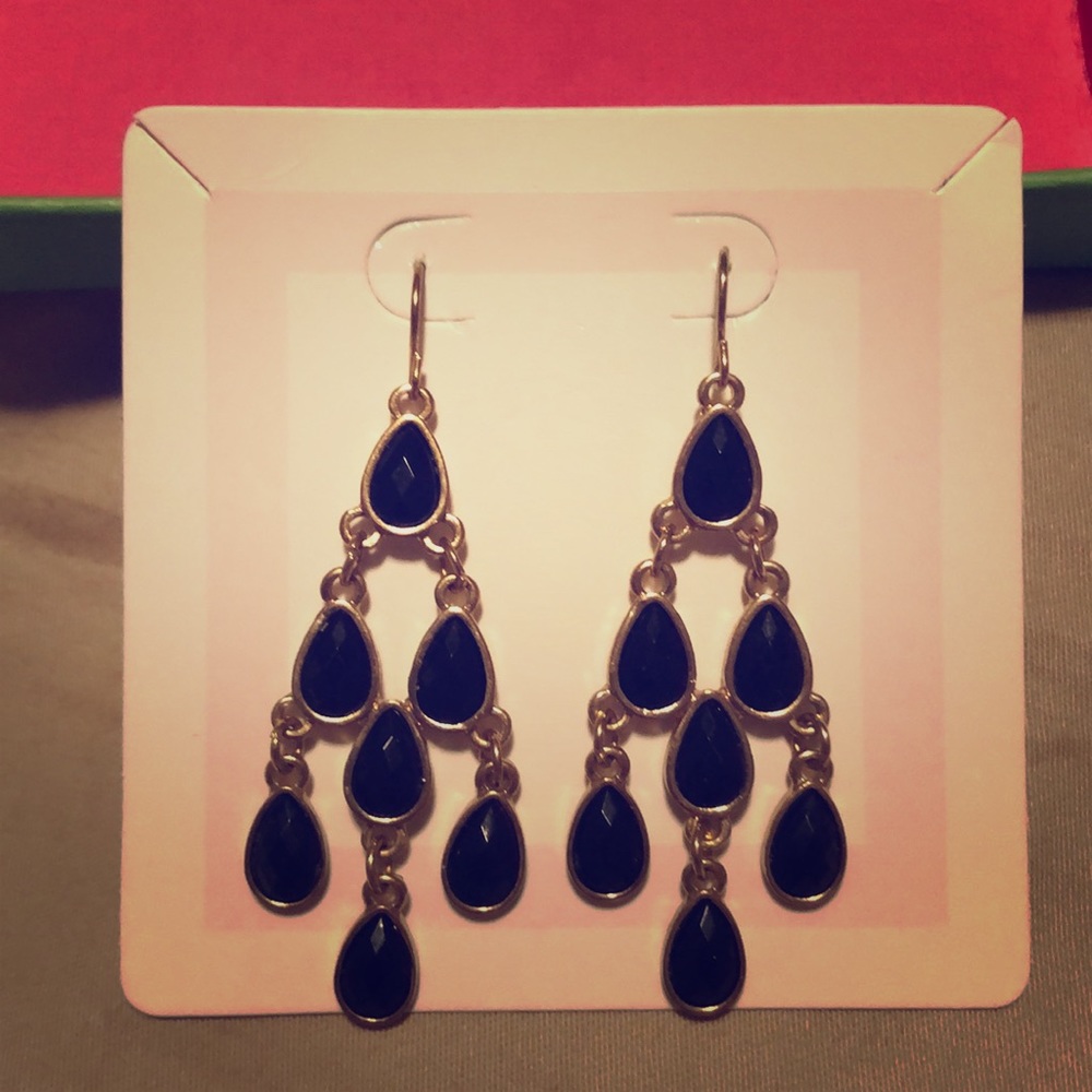 Black chandelier earrings